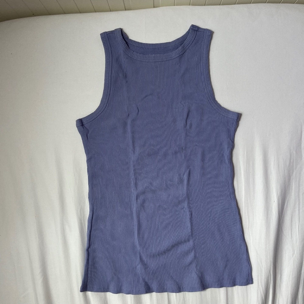 Blue cotton tank top